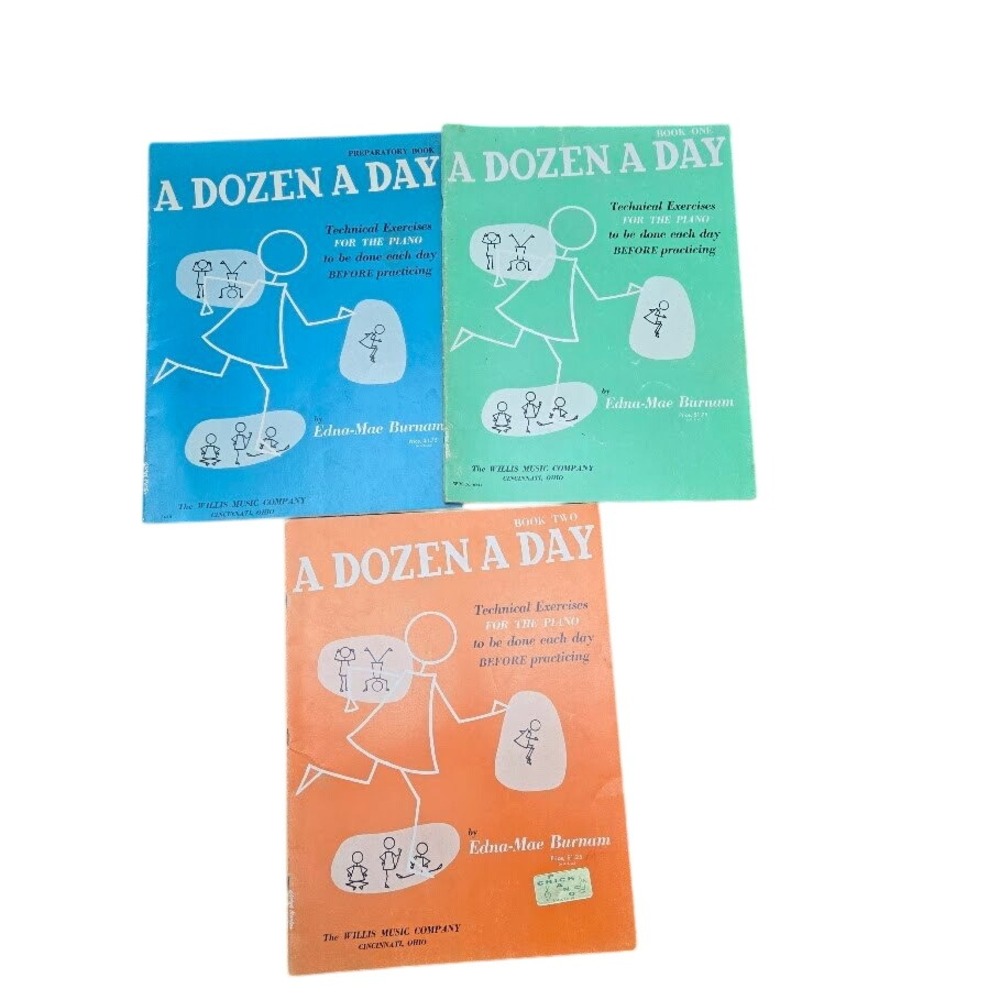 VTG 50s A Dozen A Day‎ Piano Books Technical Exercises Edna-Mae Burnam